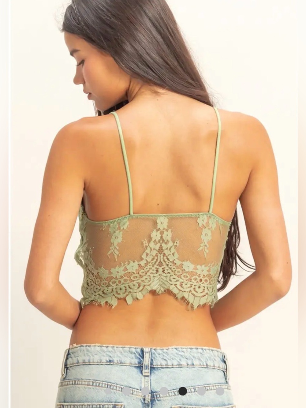 HYFVE Sage Green Sheer Bralette Cami-NWT - Picture 4 of 4